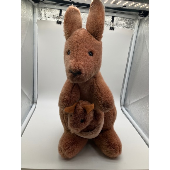 Koala Families Sydney Australia Kangaroo Plush with Joey Brown Stuffed15in